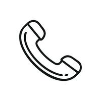 Telephone Handset Icon in Outline Style Call Symbol vector