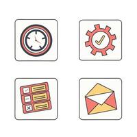 Time Management Icons Task List and Email vector