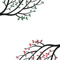 Branches of Trees with Different Colors Leaf on the Black vector