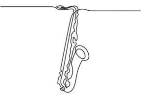 Classical Saxophone Continuous Line vector