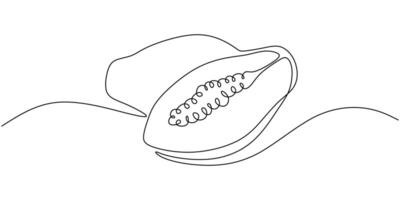 Papaya Continuous Line Art vector