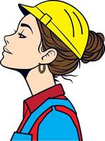 A Woman with Hard Hat Inspiring the World of Engineers vector