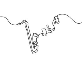 Continuous Saxophone Line vector