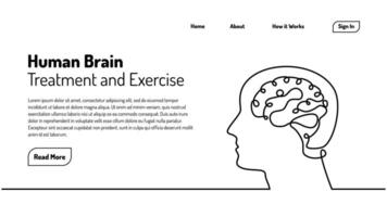 Brain One Line Drawing vector