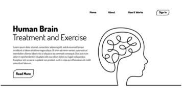 Continuous One Line Brain vector
