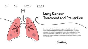 Single Line Art Lungs Cancer vector