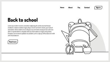 Continuous One Line Back To School vector