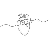Continuous One Line Drawing Heart vector