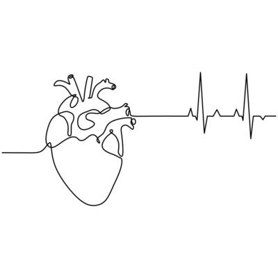 Continuous One Line Heart Pulse