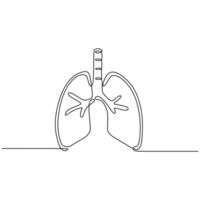 Continuous One Line Drawing Lungs vector
