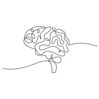 Brain Line Art Drawing vector