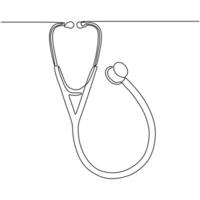 Continuous Line Stethoscope Art vector