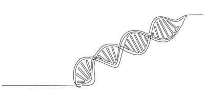 Abstract DNA Continuous Line Art Drawing vector
