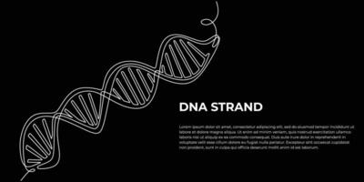 DNA Strand Continuous One Line vector