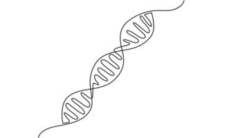 Abstract DNA Continuous Line Drawing vector