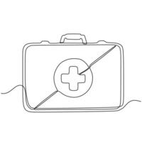 Medical First Aid Kit Line vector