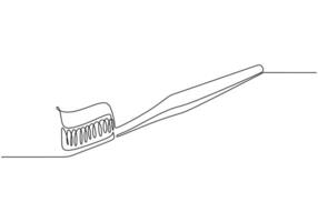 Toothbrush Continuous One Line vector