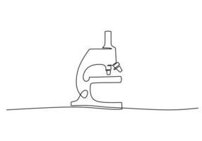 Microscope Continuous Line Art vector