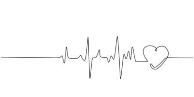 Continuous Sketch Heart Pulse vector
