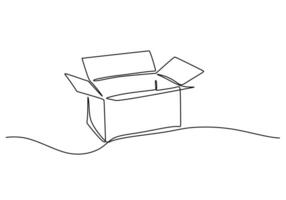 Open Box Continuous One Line vector