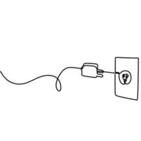 Electrical Plug Socket Line vector