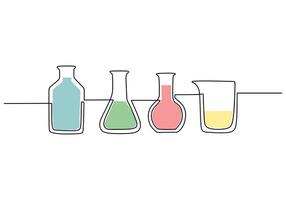 Minimalist Lab Glassware Art Drawing. Minimalist chemical tools vector