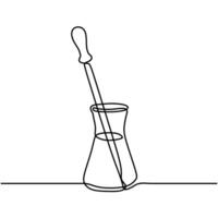 Science Microscope One Line vector