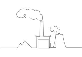 Single Line Factory Building vector
