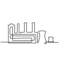 Factory Outline Continuous Line vector