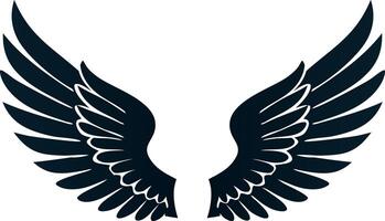 A black and white illustration of a wing vector