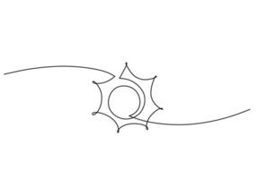 Sun Line Art Drawing Continuous icon vector