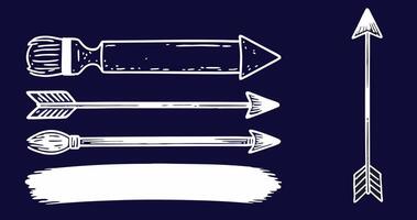 Set of Hand Drawn Arrows for Decoration Simple Vecto r Graphic vector