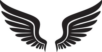 A black and white silhouette of a winged bird vector