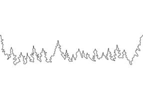 Forest Tree Outline One Line vector