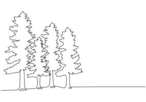 Single Line Forest Tree vector