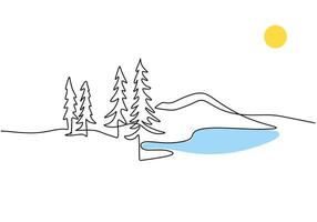 Single Line Forest River vector