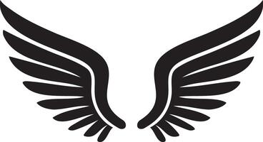 A black and white illustration of a winged bird vector