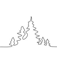 Single Line Forest Trees vector