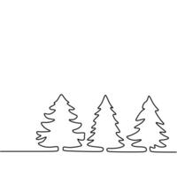 Forest Trees One Line Drawing vector
