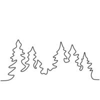 Continuous Line Jungle Trees vector