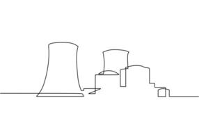 Power Station Plant One Line vector