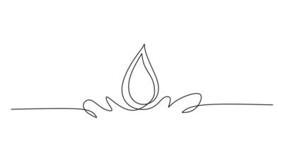Water drop in continuous single one line vector