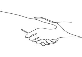 Shaking Hands Business One Line vector