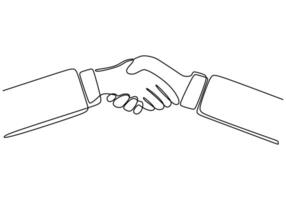Agreement Handshake Single Line vector