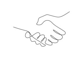 Handshake Continuous One Line vector