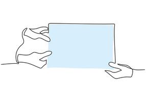 Hands Holding Paper Document vector