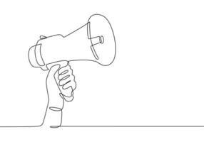 Speaker Horn One Line Drawing vector