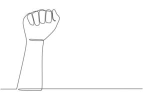 Fist Arm Continuous Line vector