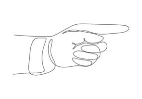 Index Finger Pointing Single Line vector