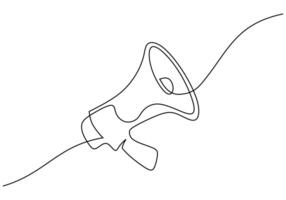 Megaphone One Line Drawing vector